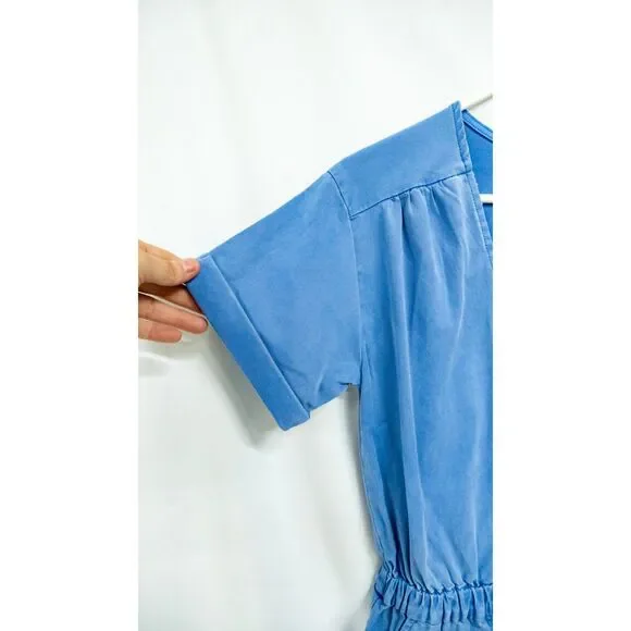 Splendid NWT Azure Blue Emerson Zip Front Casual Short Sleeve Utility Romper XS - Picture 10 of 16